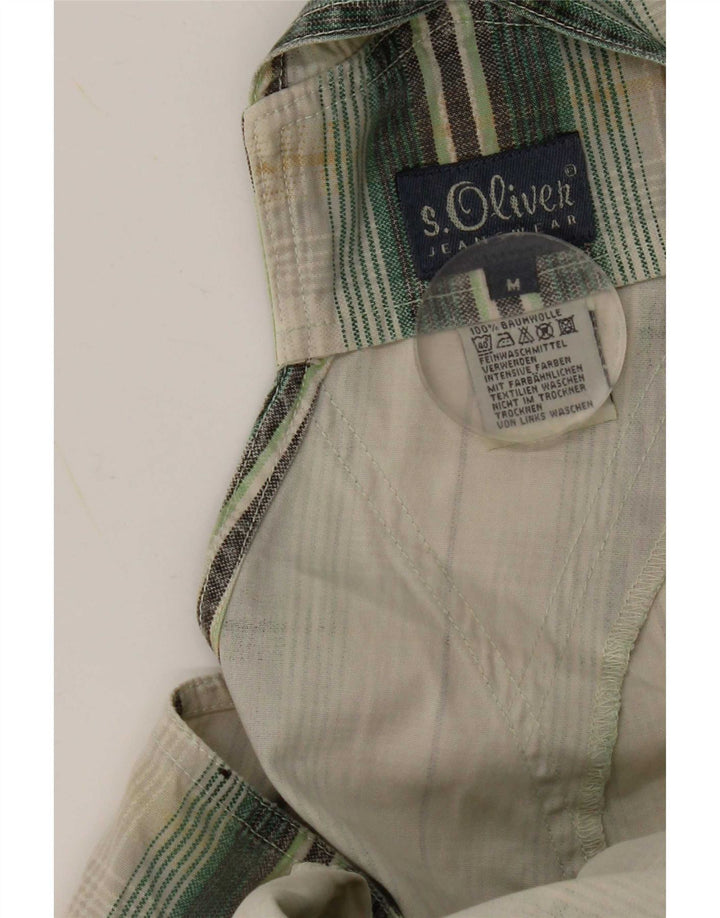 S.Oliver Womens Dungarees Trousers Medium W32 L29 Green Check Cotton