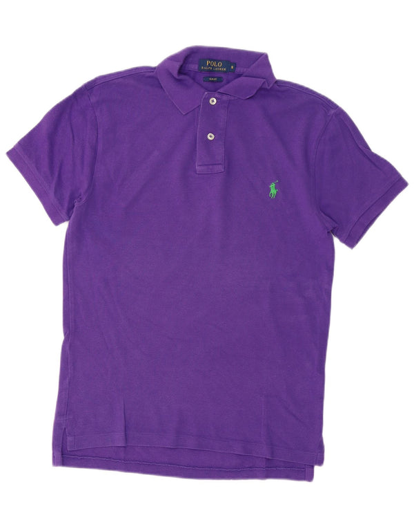POLO RALPH LAUREN Mens Slim Fit Polo Shirt Small Purple Cotton