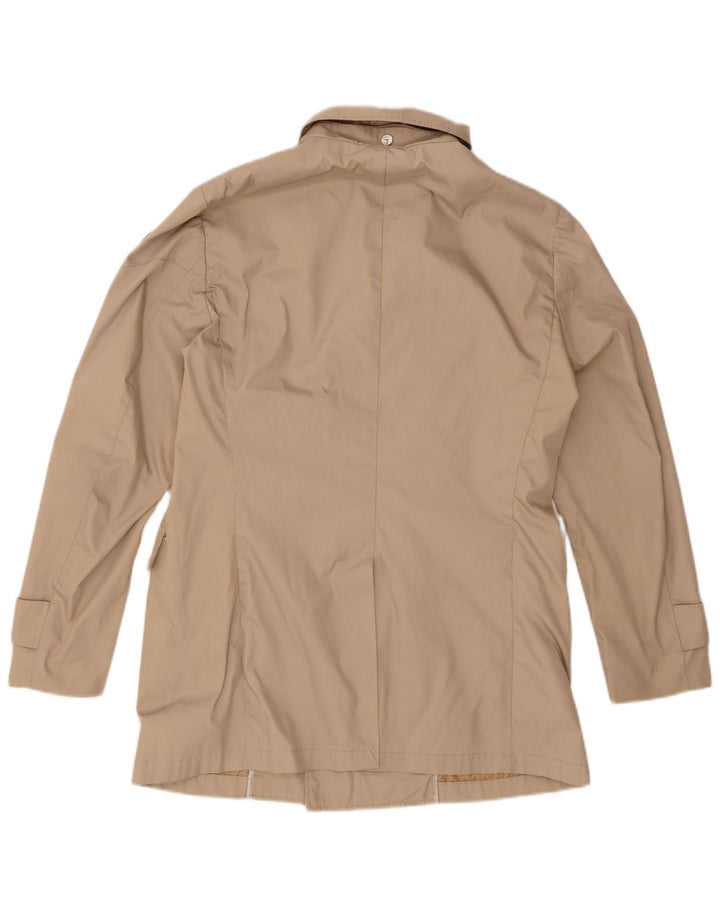 TRUSSARDI Mens Double Breasted Trench Coat UK 38 Medium Beige
