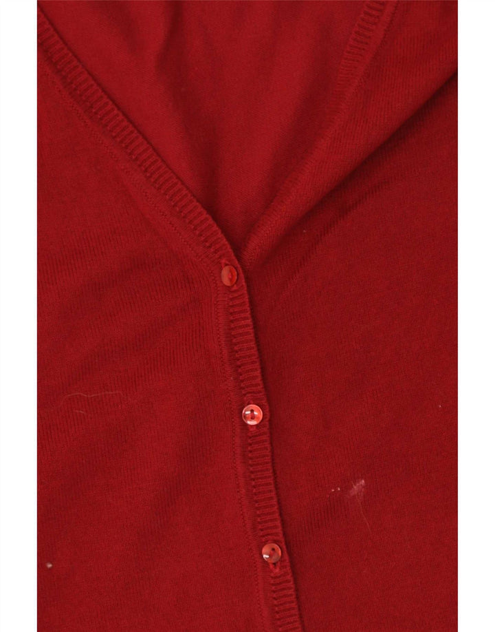 Zara Womens Cardigan Sweater UK 12 Medium Red Cotton