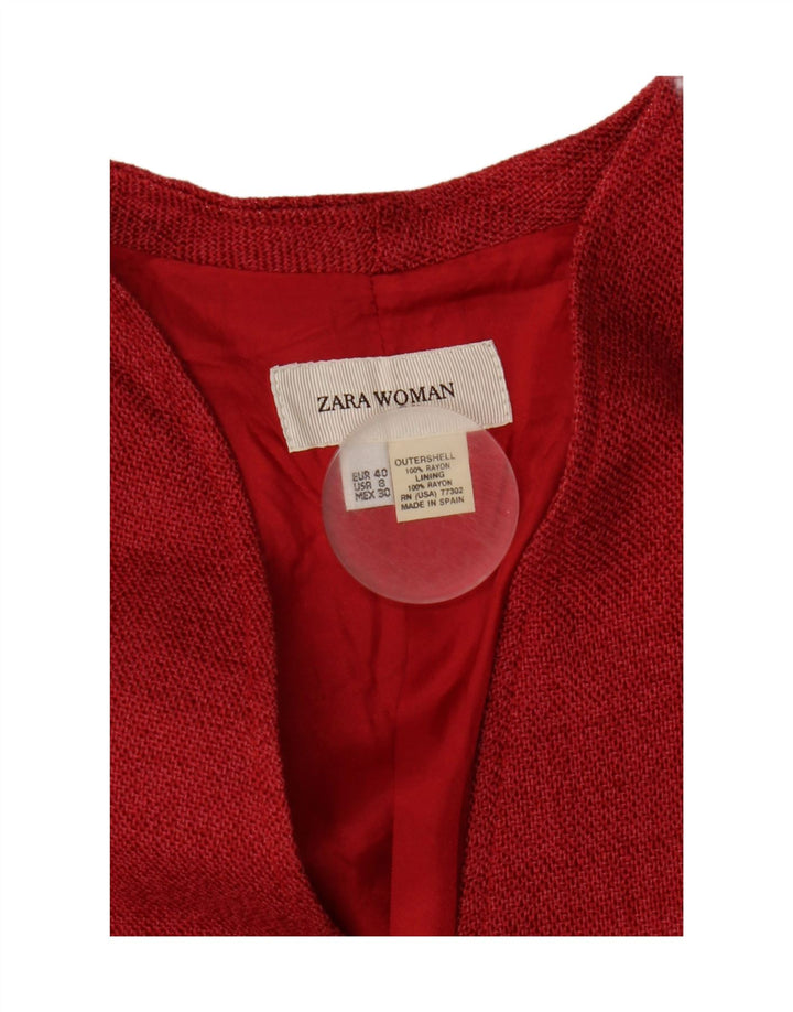 Zara Womens Blazer Jacket EU 40 Medium Red Rayon