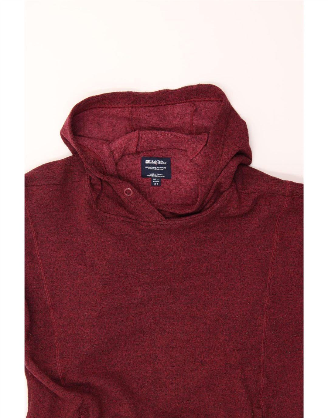 MOUNTAIN WAREHOUSE Womens Hoodie Jumper UK 12 Medium  Burgundy Flecked Vintage Mountain Warehouse and Second-Hand Mountain Warehouse from Messina Hembry 