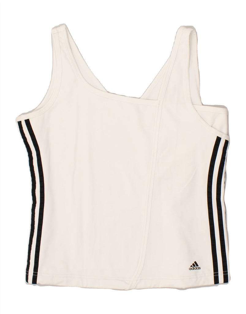 ADIDAS Womens Climalite Vest Top UK 16 Large White Polyester | Vintage Adidas | Thrift | Second-Hand Adidas | Used Clothing | Messina Hembry 