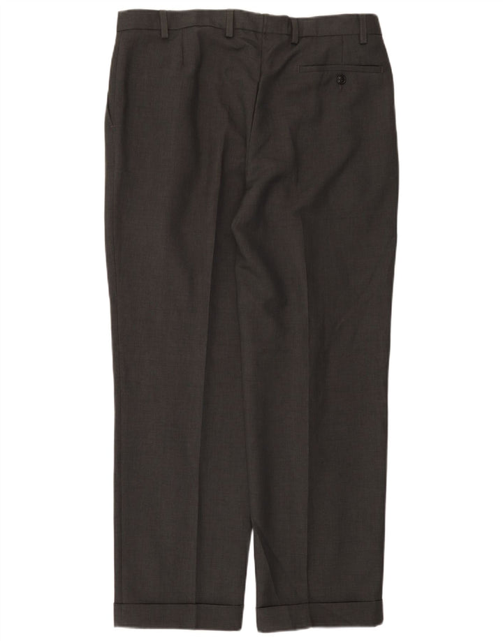 Marks & Spencer Mens Pegged Suit Trousers W36 L29 Grey Polyester