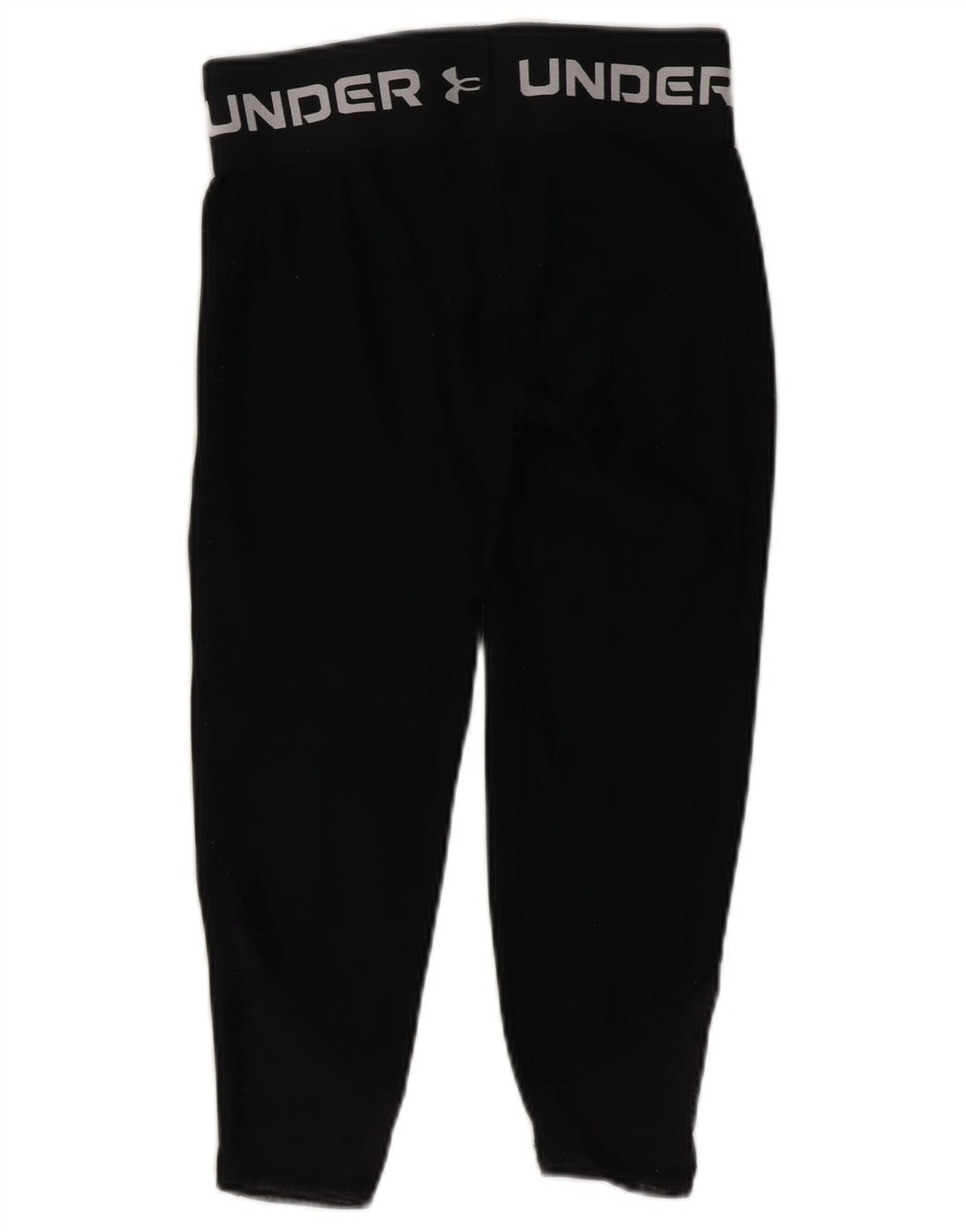Under Armour Girls Graphic Capri Leggings 7-8 Years Small Black Polyester