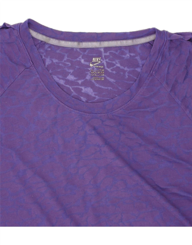 NIKE Womens T-Shirt Top UK 14 Medium Purple Animal Print | Vintage Nike | Thrift | Second-Hand Nike | Used Clothing | Messina Hembry 