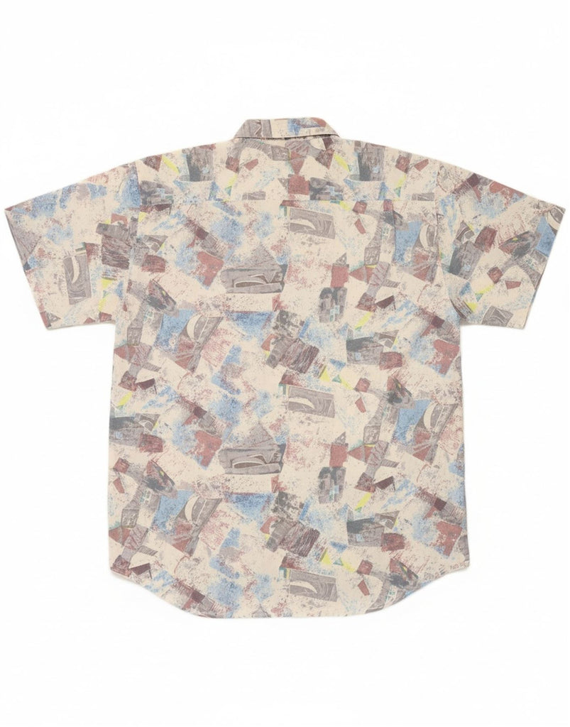 VINTAGE Mens Short Sleeve Shirt Large Multicoloured Geometric Polyester Vintage Vintage and Second-Hand Vintage from Messina Hembry 