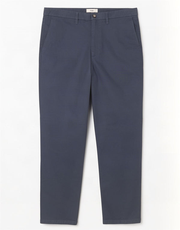Marks & Spencer Mens Regular Fit Chino Trousers W38 L31 Blue Cotton