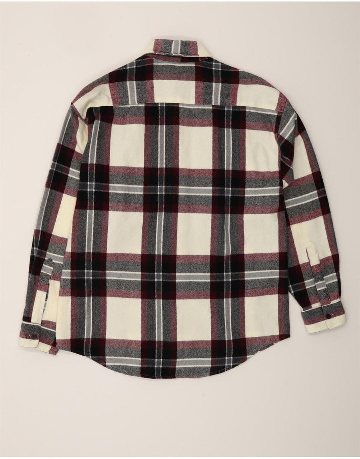 Report Mens Lumberjack Flannel Shirt Medium Burgundy Check Acrylic