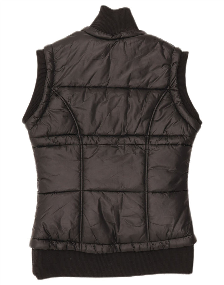 ADIDAS Womens Padded Gilet IT 42 Medium Black Polyester