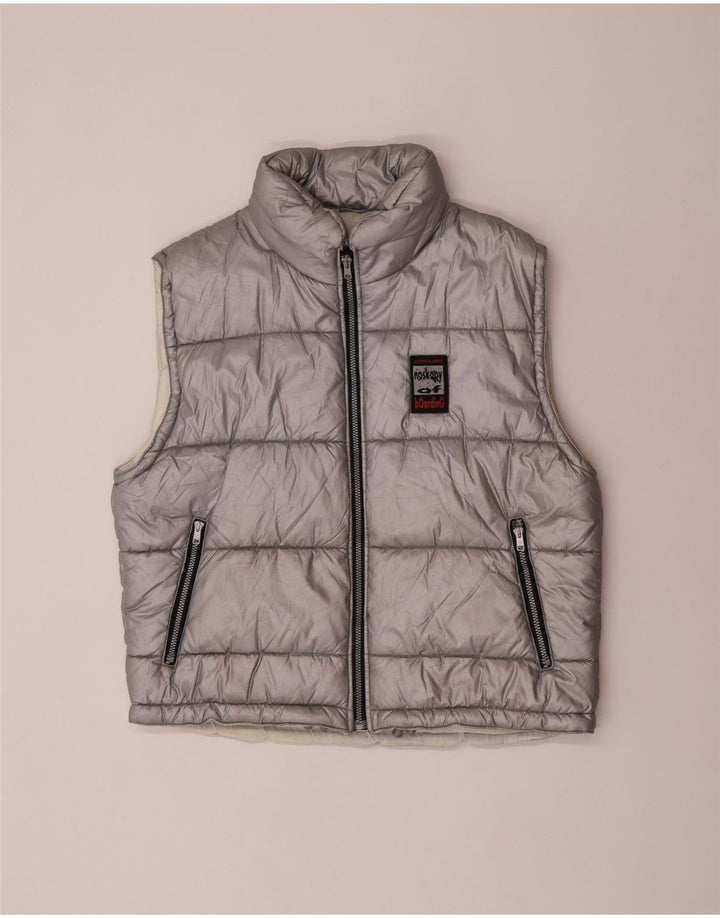 Astrolabio Mens Padded Gilet IT 48 Medium Silver Polyamide