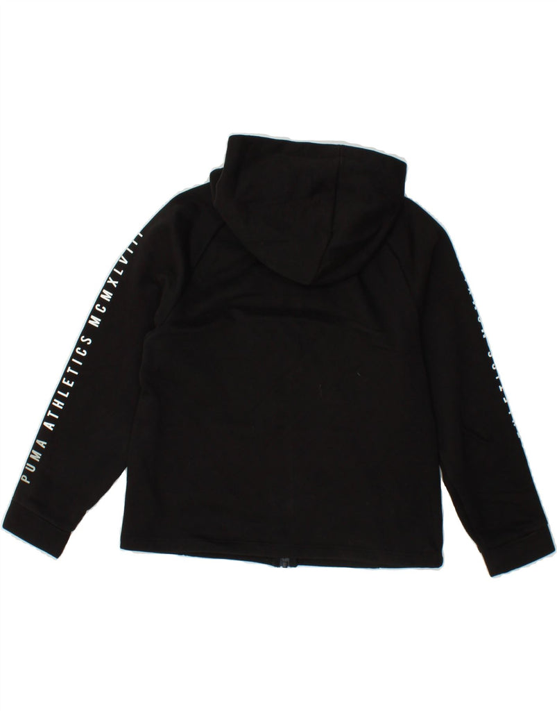 PUMA Boys Graphic Zip Hoodie Sweater 9-10 Years Black Cotton Vintage Puma and Second-Hand Puma from Messina Hembry 