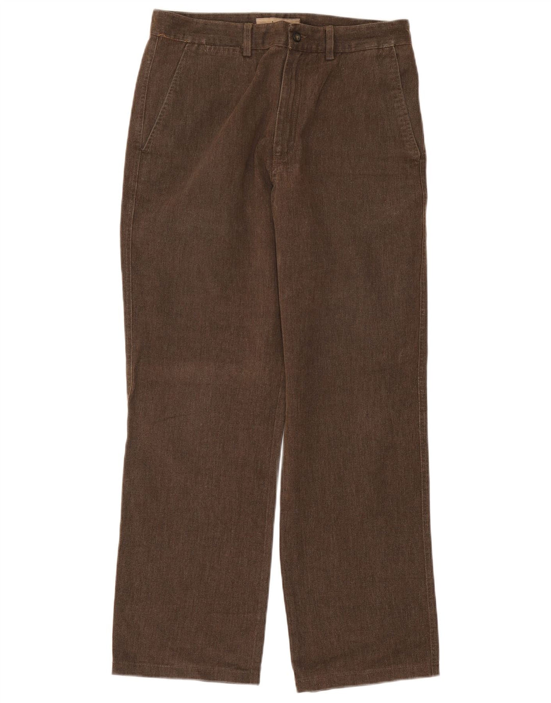 Avirex Mens Straight Chino Trousers W33 L30 Brown Cotton