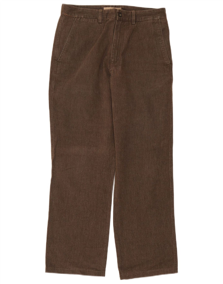 Avirex Mens Straight Chino Trousers W33 L30 Brown Cotton