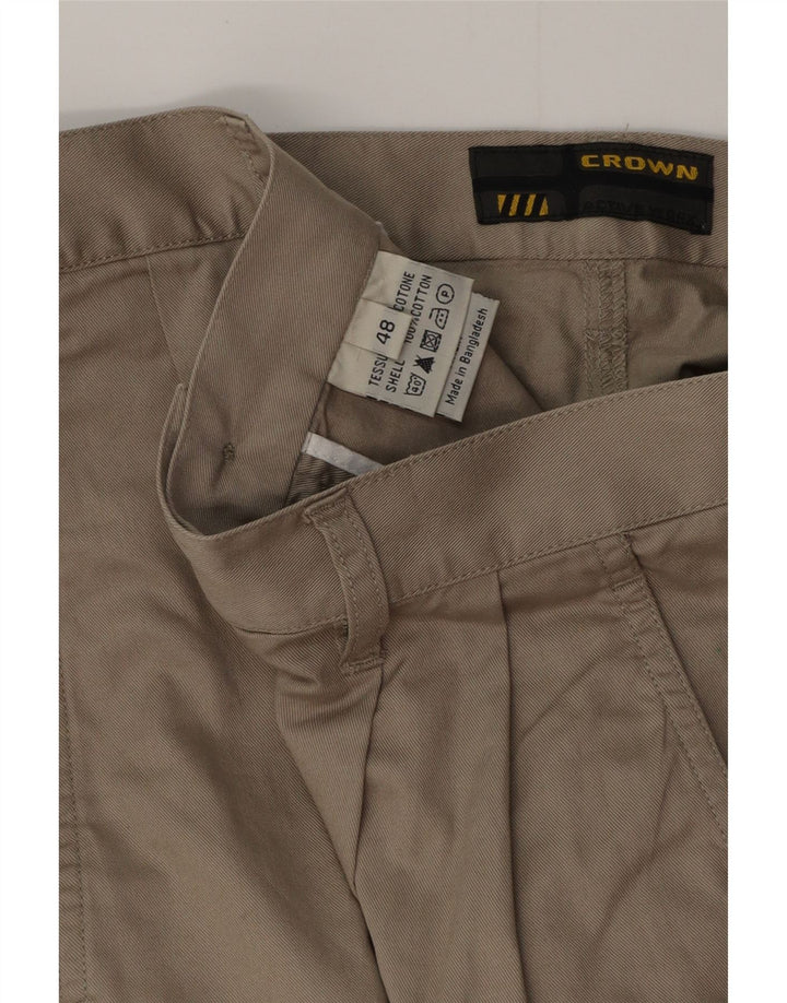 CROWN Mens Pegged Chino Shorts IT 48 Medium W32  Beige Cotton