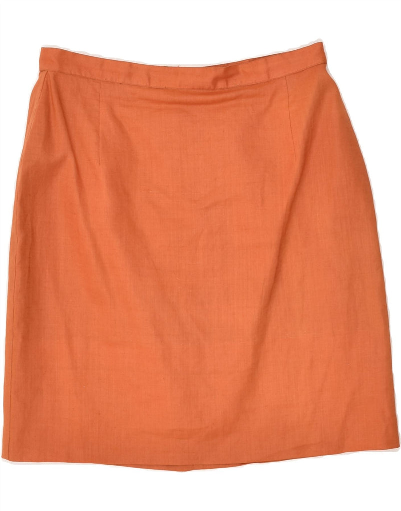 VINTAGE Womens Straight Skirt IT 48 XL W30 Orange Ramie | Vintage Vintage | Thrift | Second-Hand Vintage | Used Clothing | Messina Hembry 