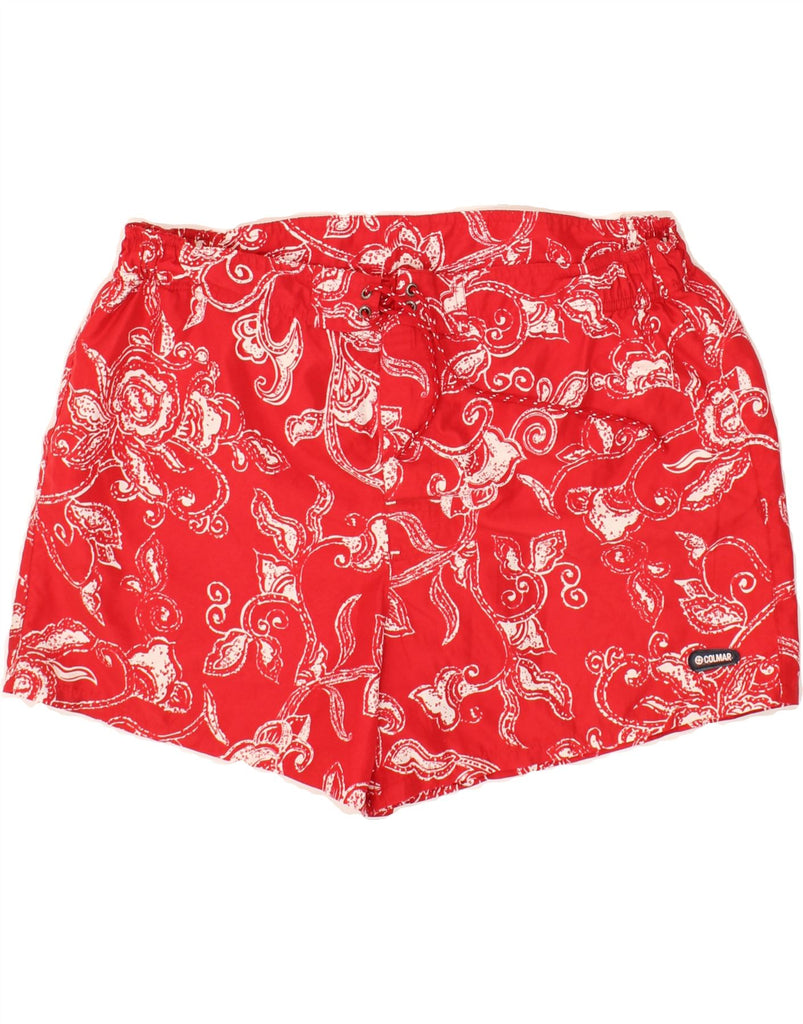 COLMAR Mens Swimming Shorts IT 54 XL Red Floral Polyester | Vintage Colmar | Thrift | Second-Hand Colmar | Used Clothing | Messina Hembry 