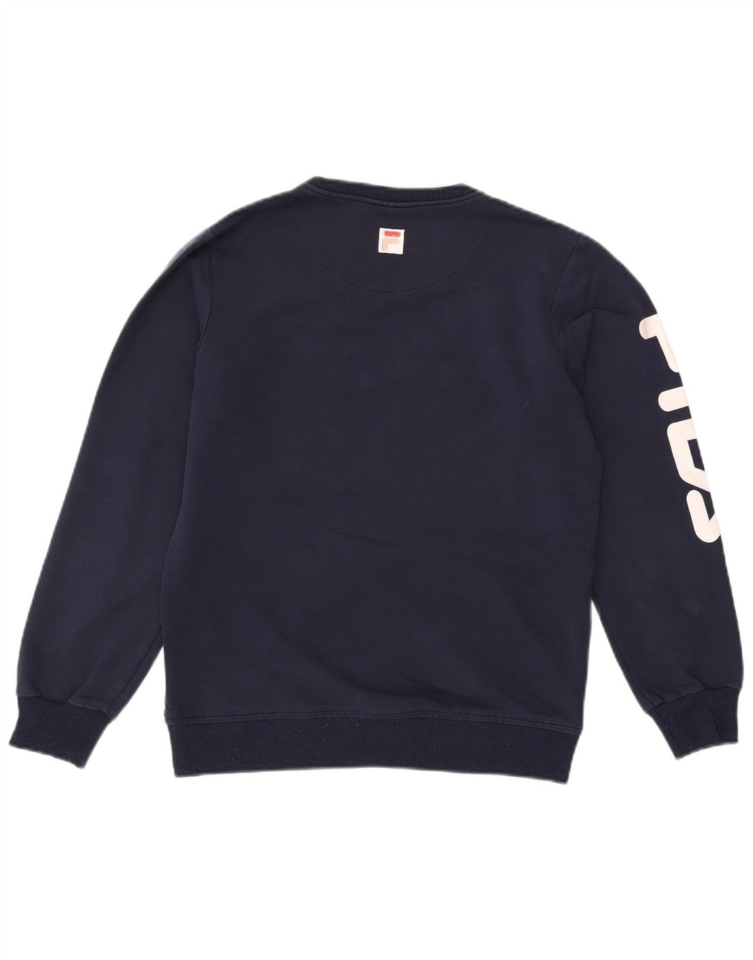 Fila Womens Graphic Sweatshirt Jumper UK 16 Large Navy Blue Polyester