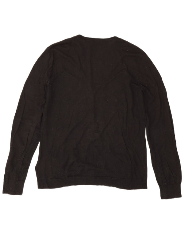 Ralph Lauren Womens Cardigan Sweater UK 18 XL Black Cotton