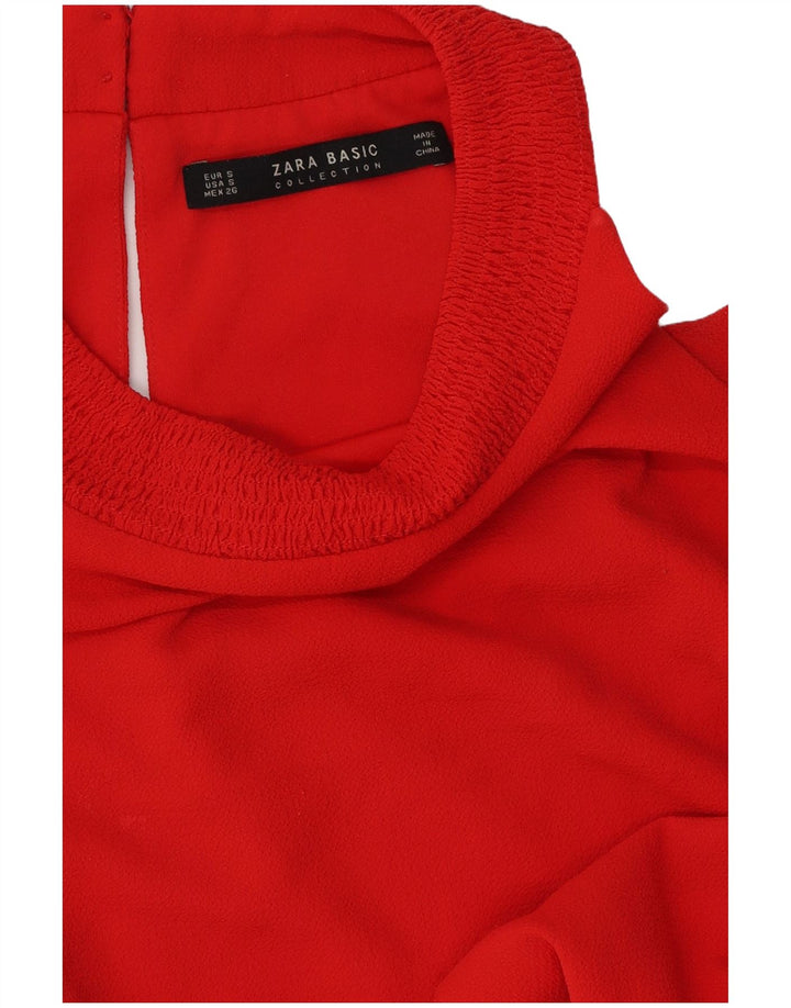 Zara Womens Off Shoulder Dress UK 10 Small Red