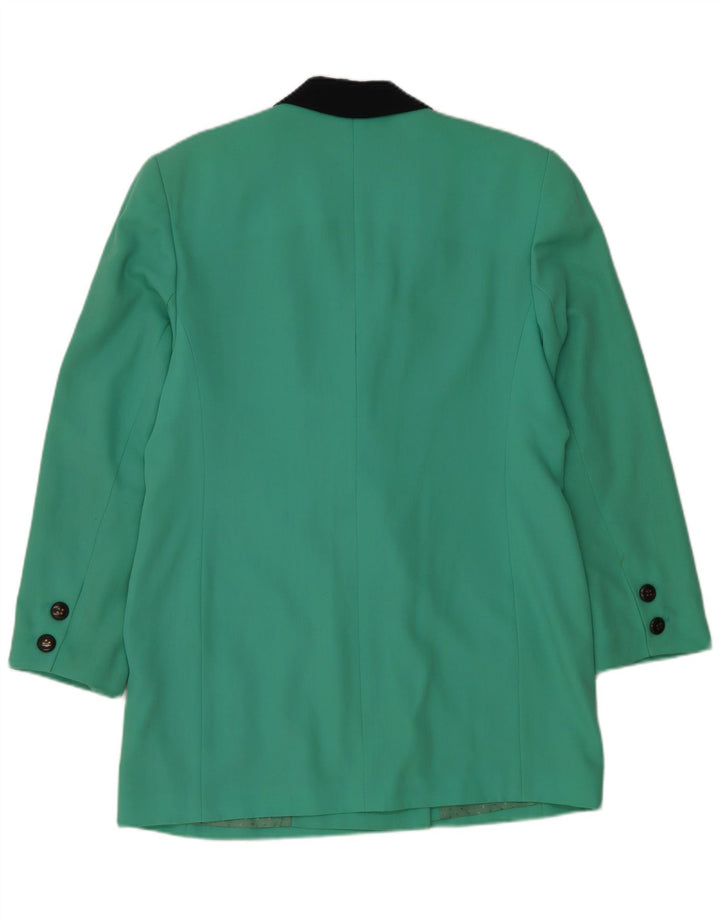 HAUBER Womens Double Breasted Blazer Jacket UK 16 Large Turquoise