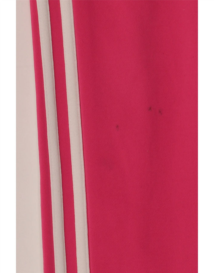 Adidas Womens Straight Tracksuit Trousers UK 10 Small Pink Polyester