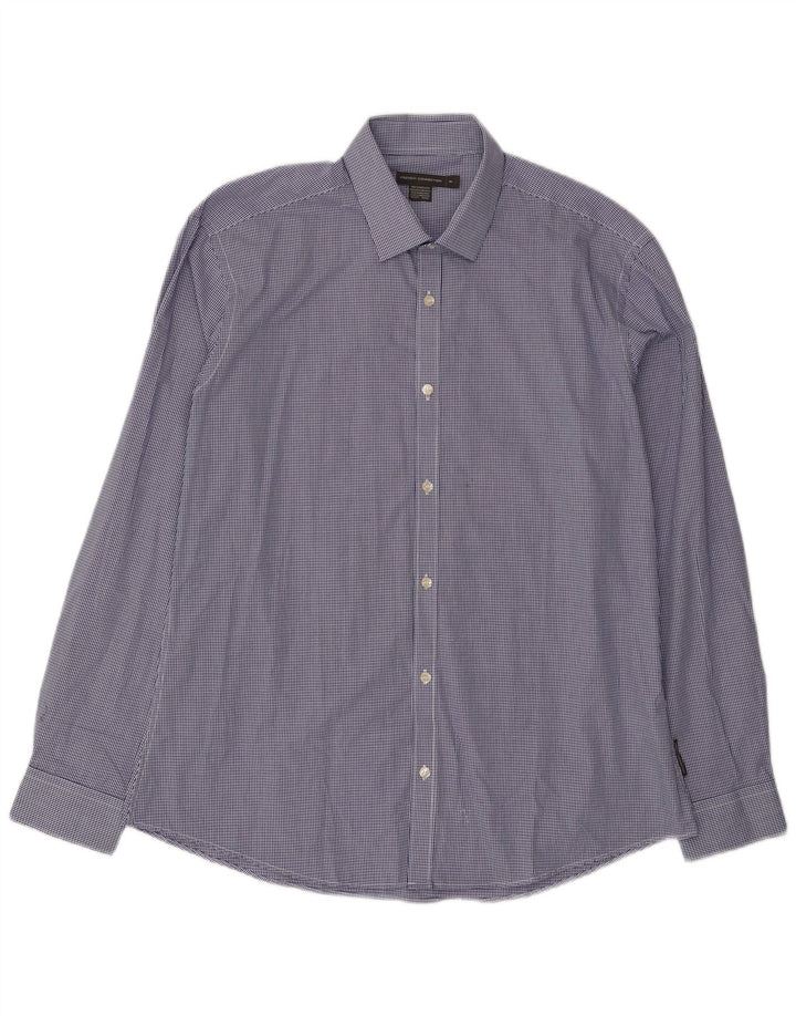 French Connection Mens Shirt XL Blue Gingham Cotton