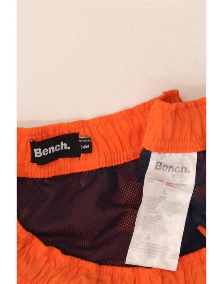 Bench Mens Graphic Swimming Shorts Large Orange Polyester