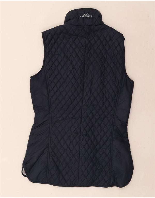 Musto Womens Signature Quilted Gilet UK 8 Small Navy Blue Polyester