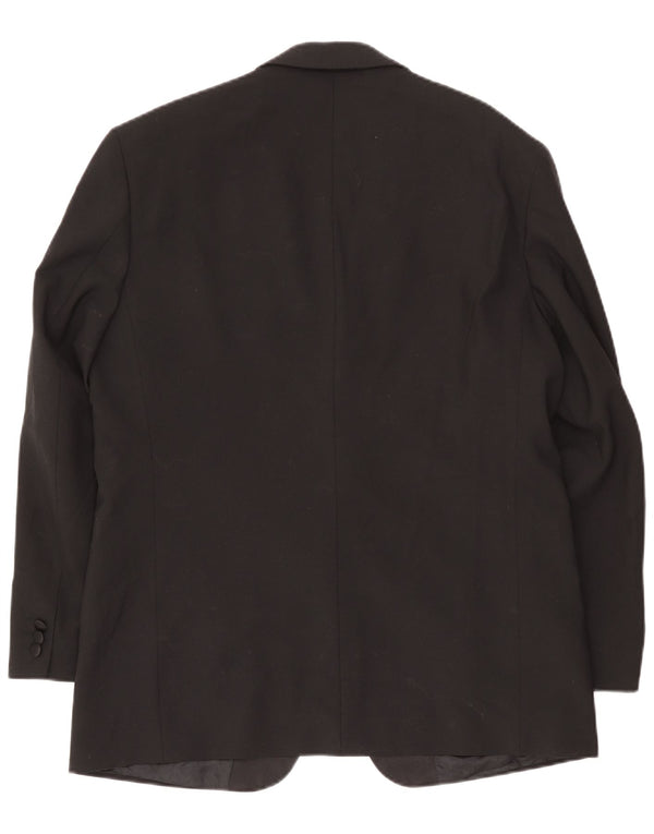 Marks & Spencer Mens 2 Button Blazer Jacket UK 42 Large Black Polyester