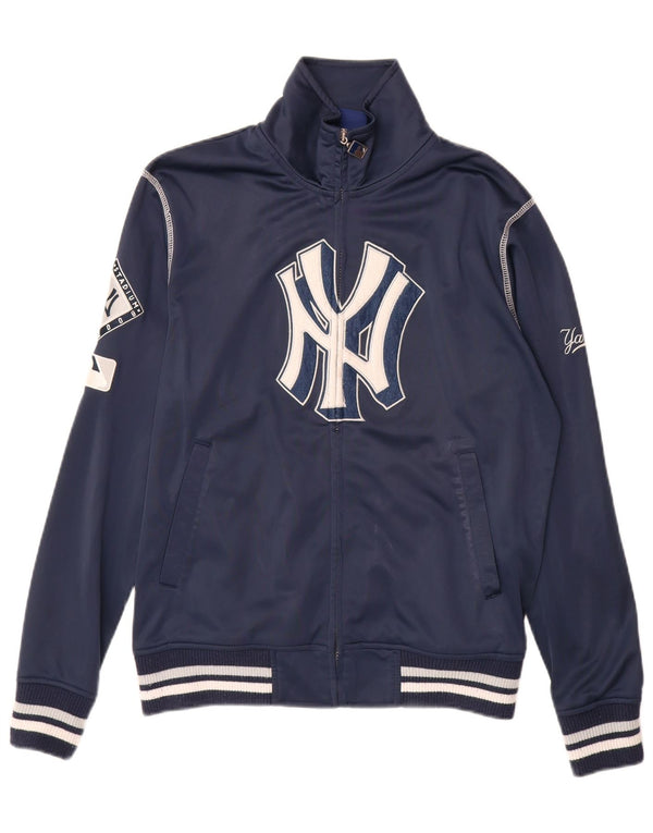 MAJESTIC Mens New York Yankees Tracksuit Top Jacket Small Navy Blue