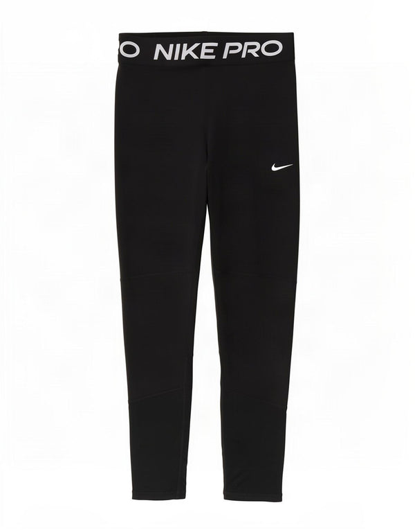 Nike Girls Dri Fit Graphic Leggings 13-14 Years XL Black Polyester