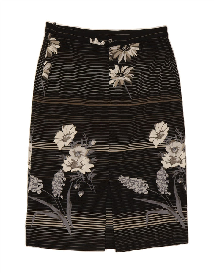 VINTAGE Womens Pencil Skirt EU 40 Medium W31 Black Floral Vintage Vintage and Second-Hand Vintage from Messina Hembry 