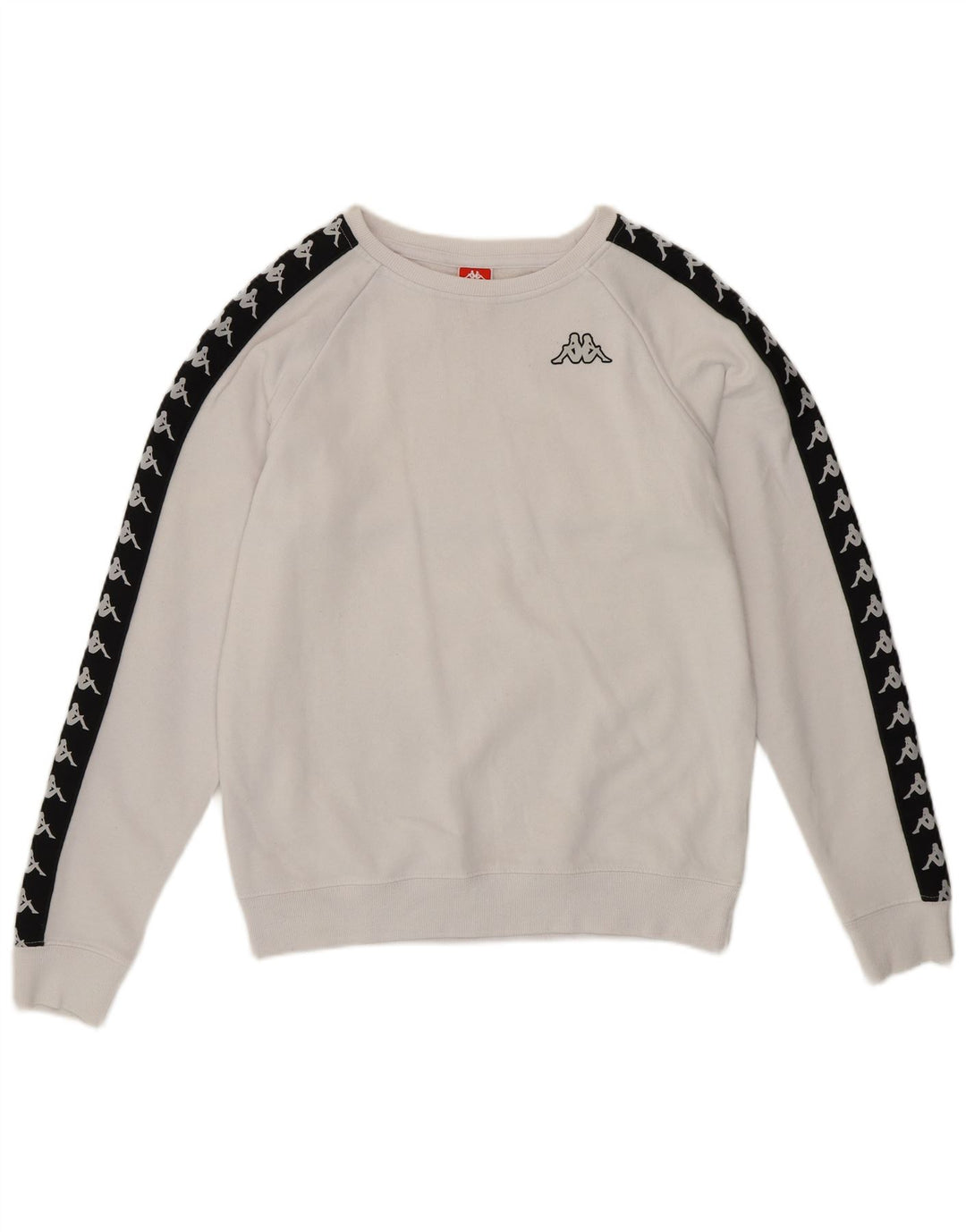 KAPPA Womens Graphic Sweatshirt Jumper UK 14 Medium White Colourblock