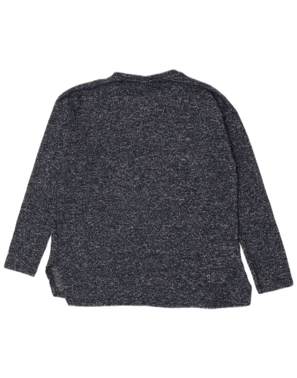 Zara Girls Sweatshirt Jumper 11-12 Years Navy Blue Flecked Polyester