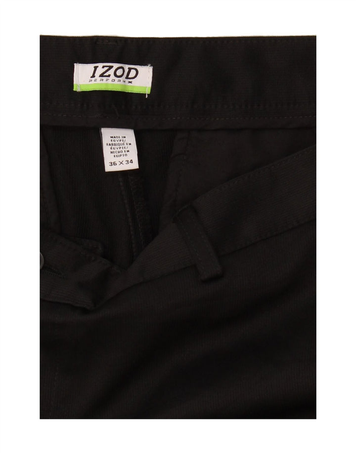 IZOD Mens Straight Chino Trousers W36 L34 Black Polyester Vintage Izod and Second-Hand Izod from Messina Hembry 