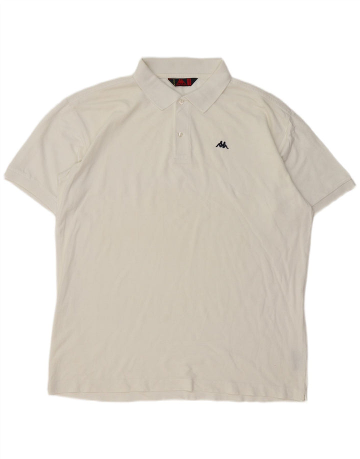 Kappa Mens Polo Shirt 2XL White Cotton