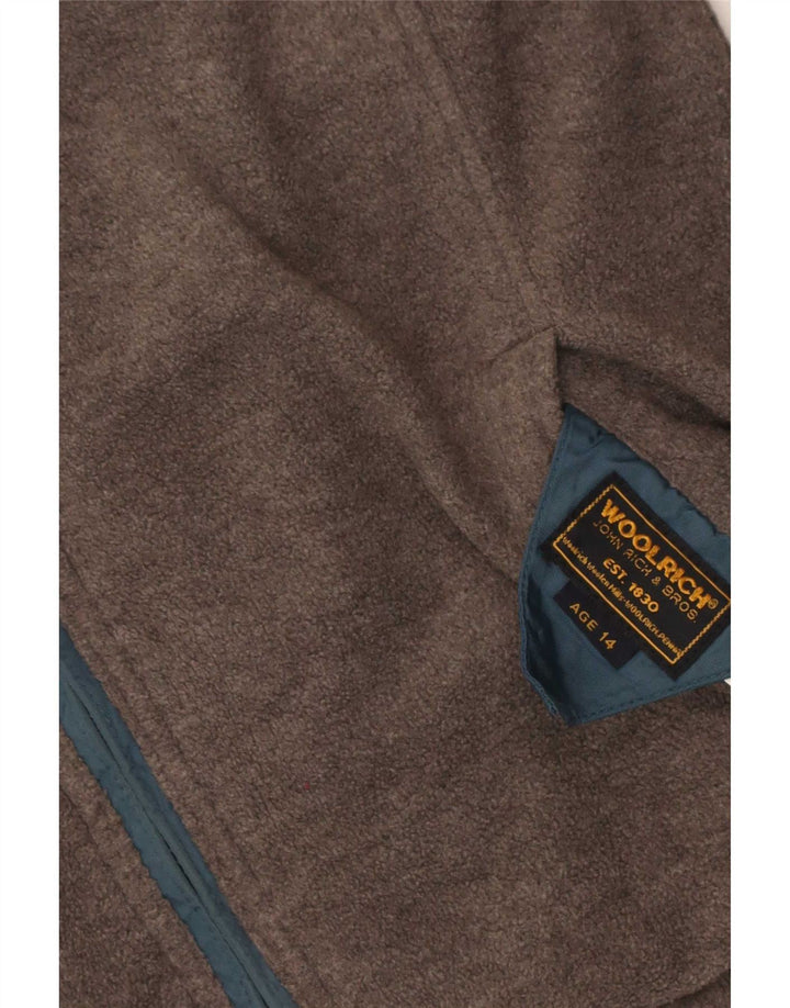 Woolrich Boys Hooded Reversible Jacket 13-14 Years Blue Nylon