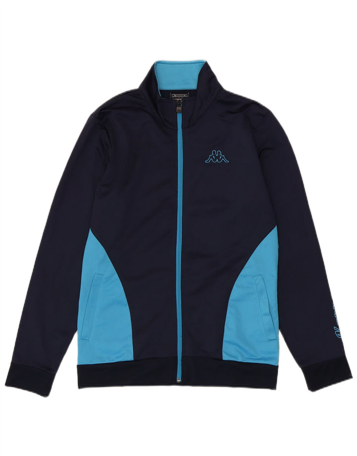 Kappa Womens Tracksuit Top Jacket UK 18 XL Navy Blue Colourblock Polyester