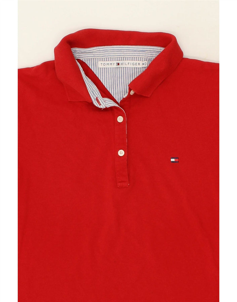 TOMMY HILFIGER Womens Polo Shirt UK 14 Medium Red Cotton Vintage Tommy Hilfiger and Second-Hand Tommy Hilfiger from Messina Hembry 