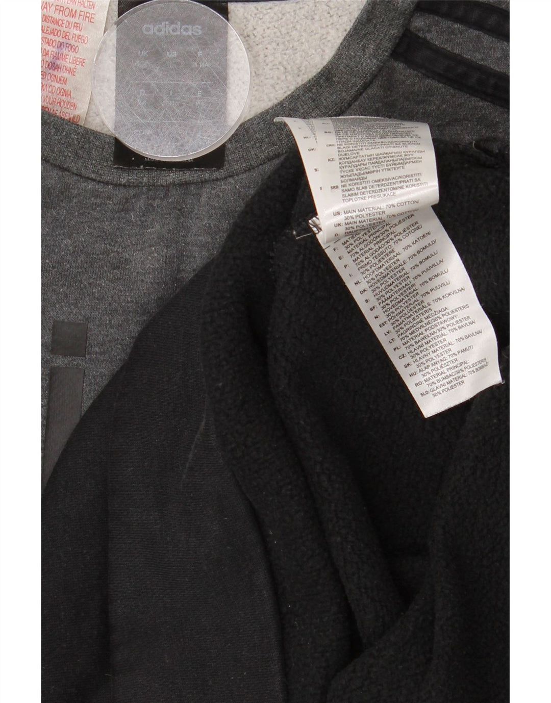 Adidas Boys Graphic Sweatshirt Jumper 12-13 Years Grey Colourblock Cotton