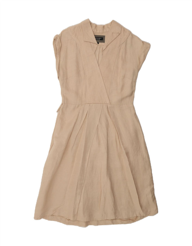 PRINCIPLES Womens Sleeveless A-Line Dress UK 12 Medium Beige Linen Vintage Principles and Second-Hand Principles from Messina Hembry 