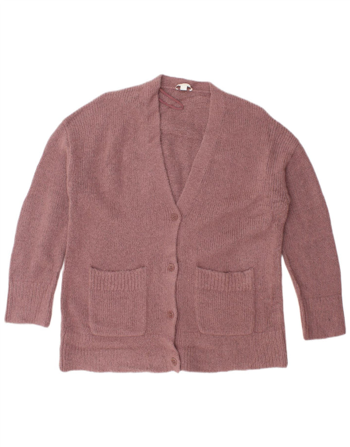 Cos Womens Oversized Cardigan Sweater UK 10 Small Pink Alpaca Wool