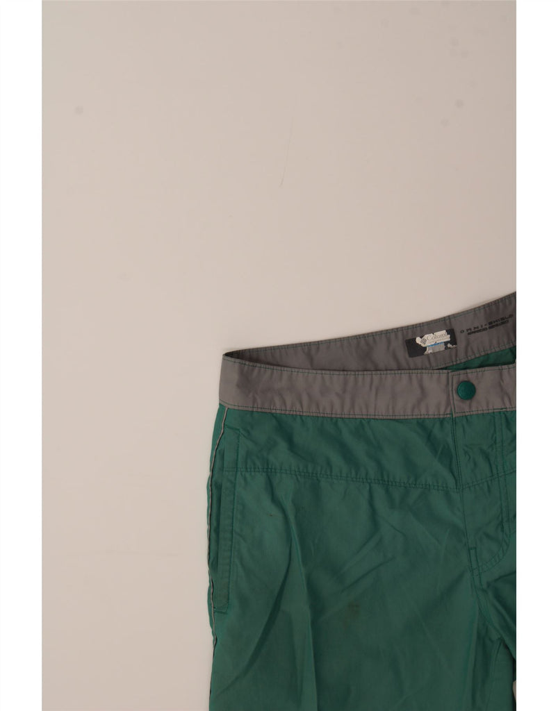 COLUMBIA Mens Omni-Shield Chino Shorts W32 Medium Green Colourblock Vintage Columbia and Second-Hand Columbia from Messina Hembry 