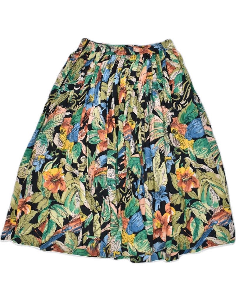 VINTAGE Womens Flared Skirt IT 38 XS W24 Multicoloured Floral Viscose | Vintage | Thrift | Second-Hand | Used Clothing | Messina Hembry 