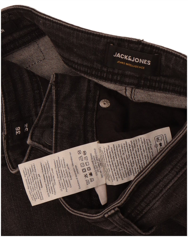 Jack & Jones Mens GLENN Slim Jeans W36 L32 Grey Cotton