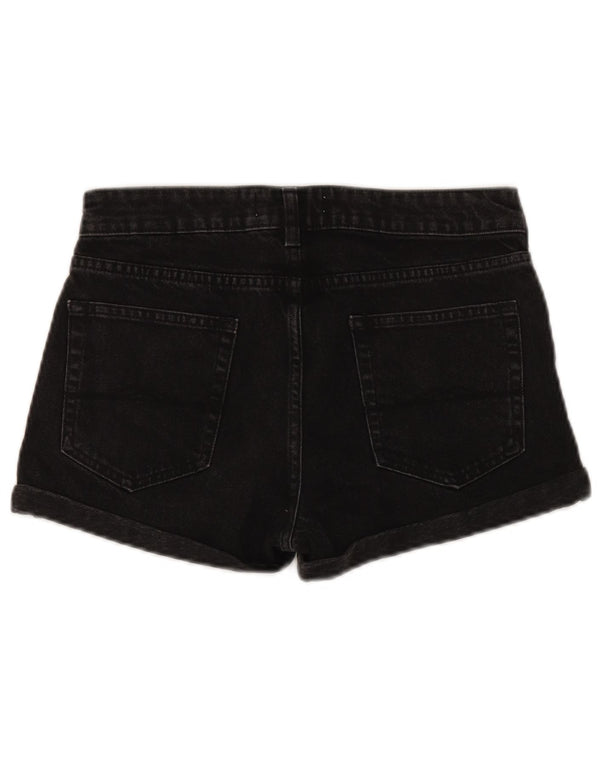 Jack Wills Womens Denim Shorts UK 8 Small W28 Black Cotton