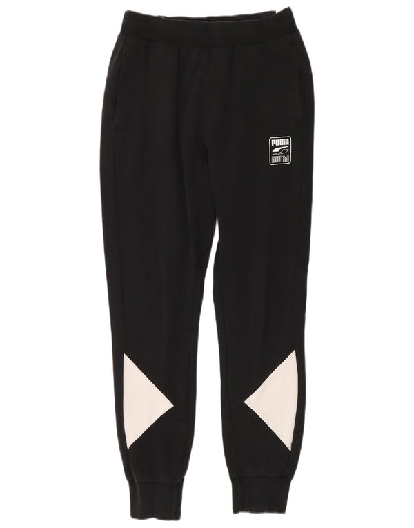 Puma Mens Tracksuit Trousers Joggers Medium Black Colourblock Cotton