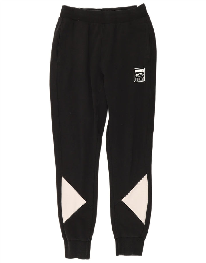 Puma Mens Tracksuit Trousers Joggers Medium Black Colourblock Cotton