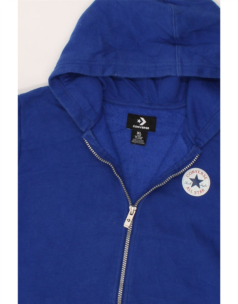 CONVERSE Boys Zip Hoodie Sweater 13-14 Years XL Blue Cotton Vintage Converse and Second-Hand Converse from Messina Hembry 